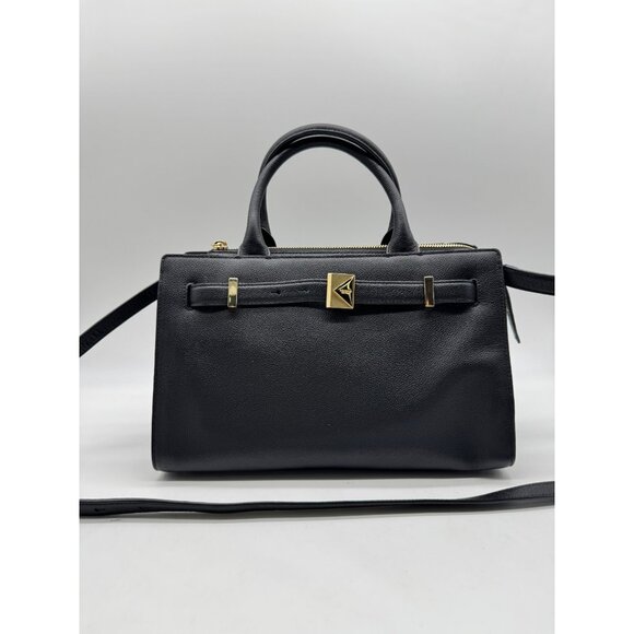 KATE SPADE NY Deco leather medium satchel crossbody bag - BLACK - Picture 3 of 14